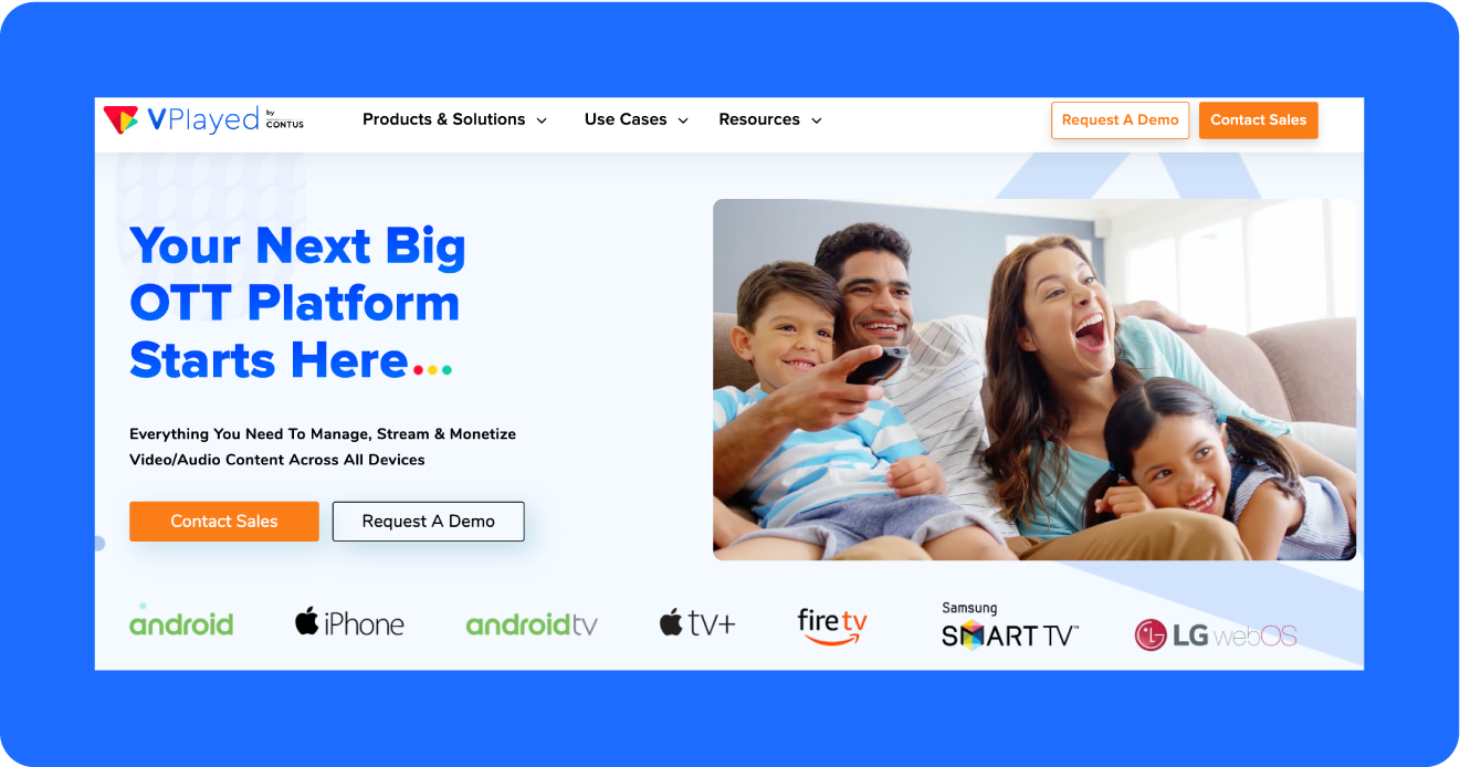 A screenshot of VPlayed's platform.
