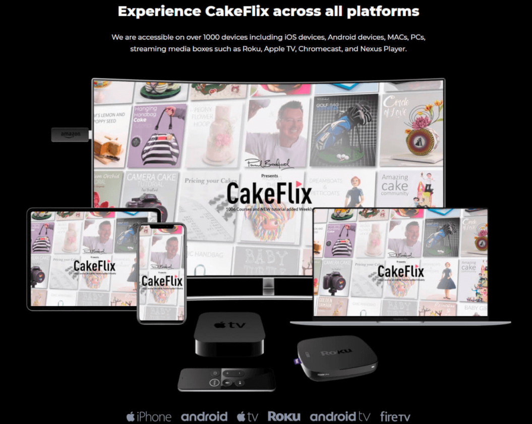 A screenshot of Cakeflix's Roku channel.