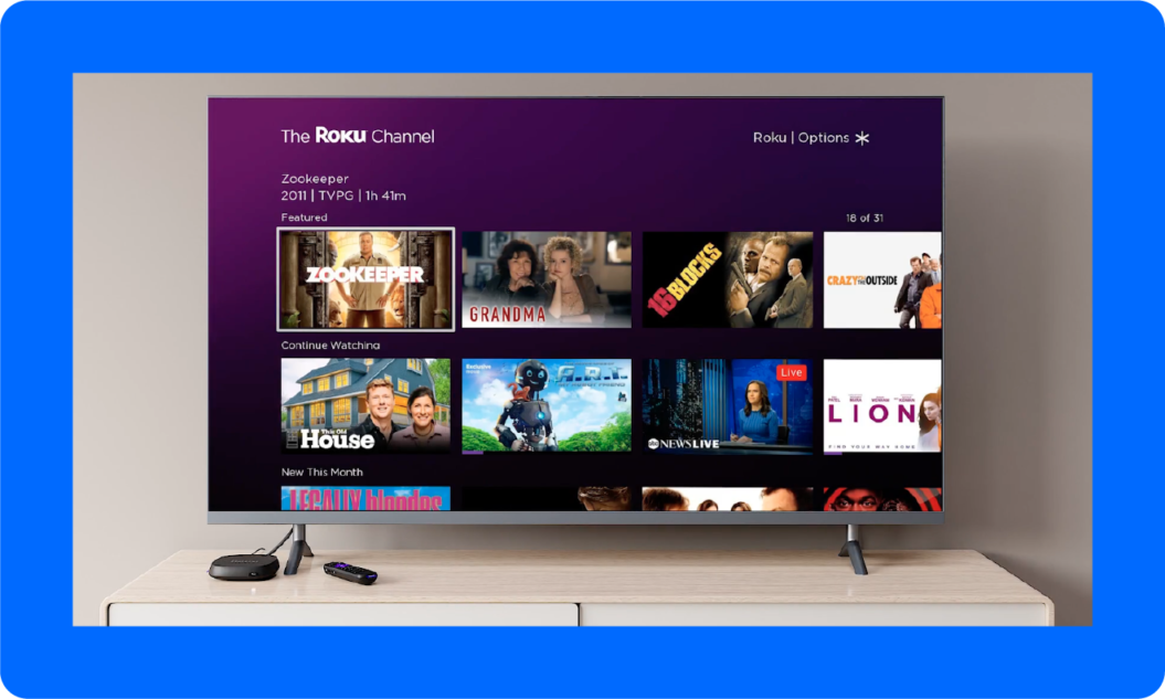 The Roku Channel is now available as a Google TV app