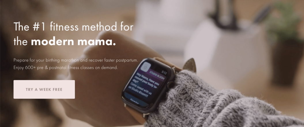 Example of a woman using Studio Bloom’s Apple Watch app