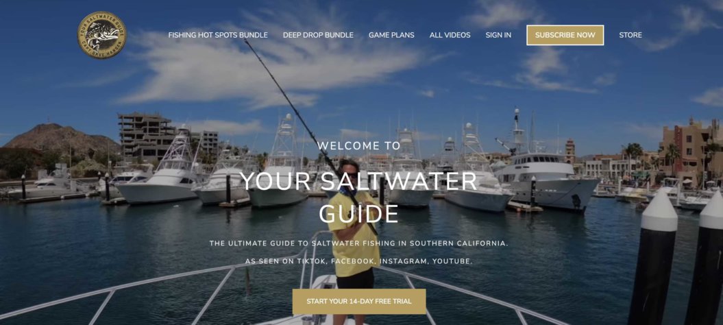 A screenshot of Your Saltwater Guide's platform.