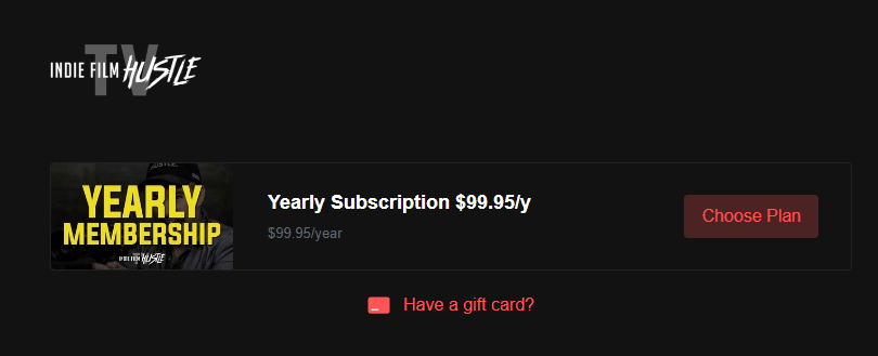 A screenshot of a yearly subscription offer for a membership site.