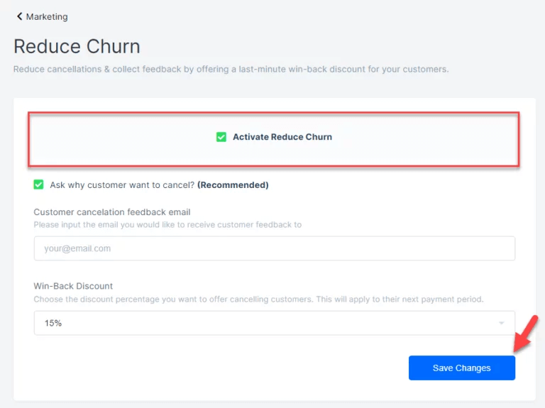 A screenshot shows Uscreen's feature to reduce subscription churn.