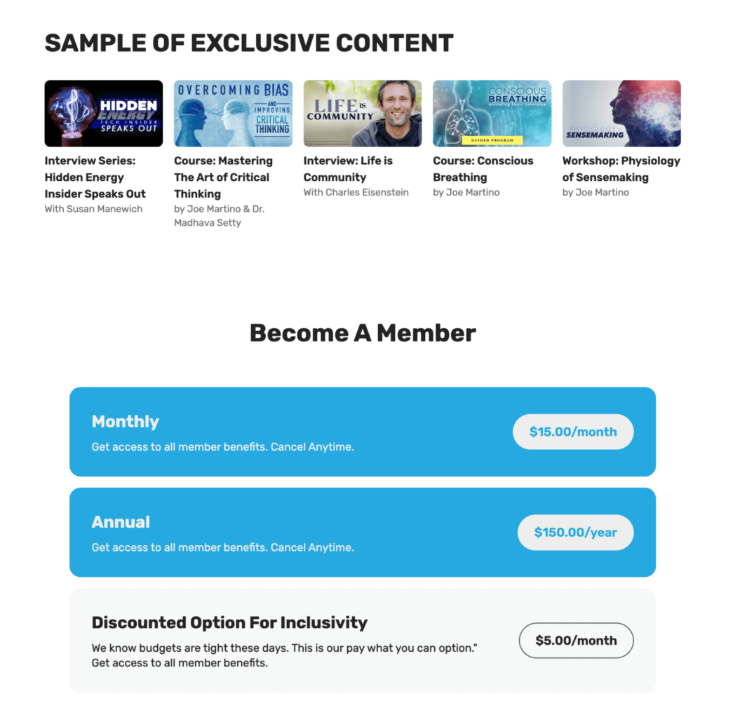 An image shows what a video streaming service using a subscription business model looks like.