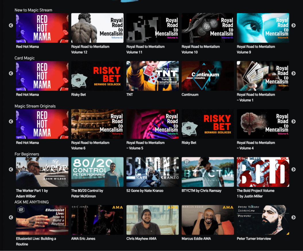 An image shows how a video streaming service structured their content just like Netflix.