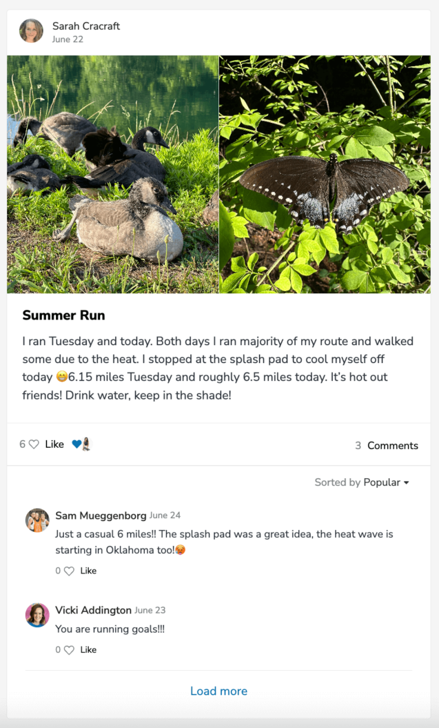 A screenshot of a post in a membership community built on Uscreen.