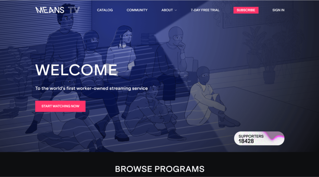 A screenshot of Means TV.