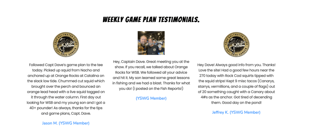 Your Saltwater Guide testimonials.