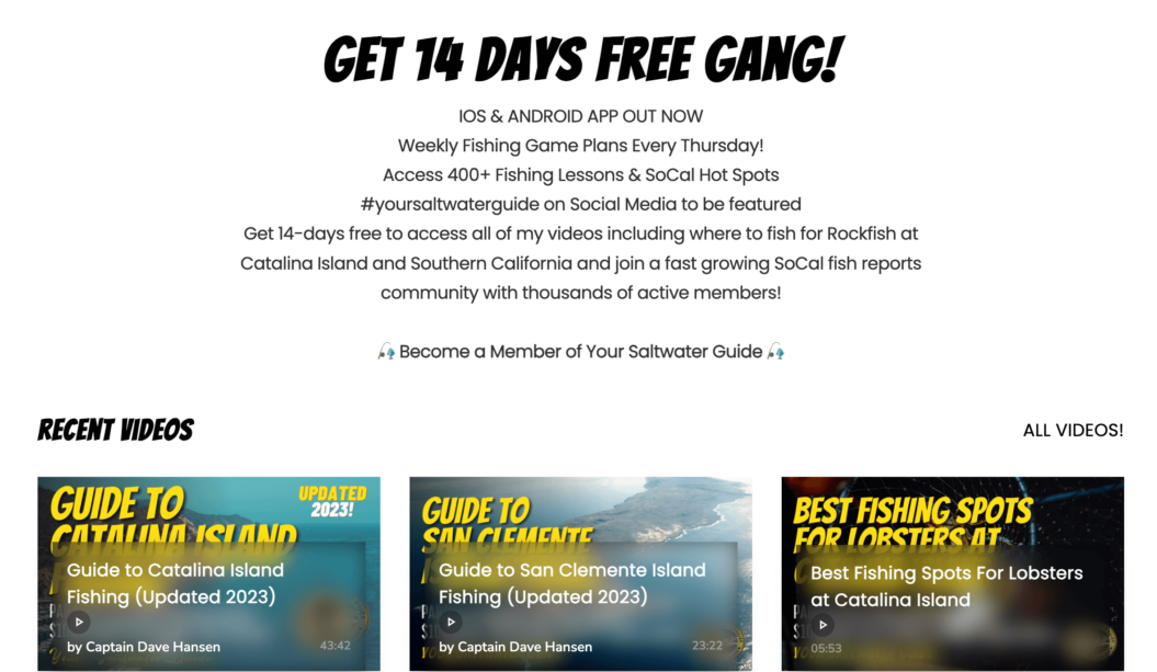 Your Saltwater Guide free trials.