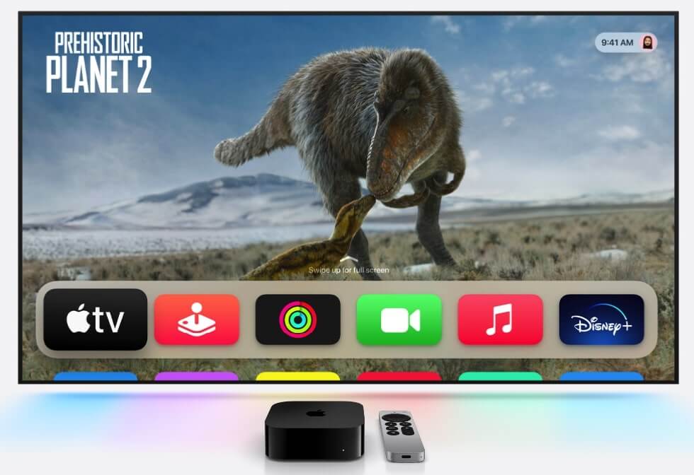 a graphical user interface for a apple tv showing some of the apps available