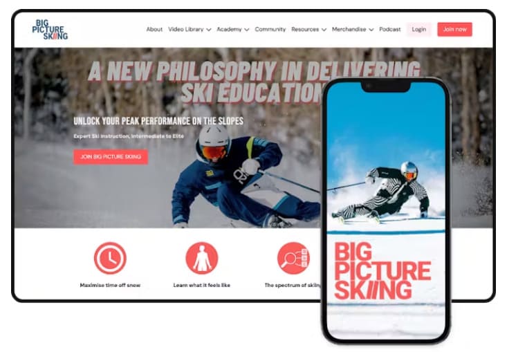 big picture skiing app and website