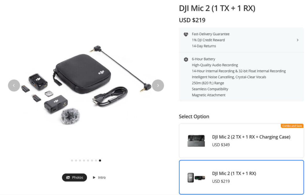 DJI Mic 2 product screenshot