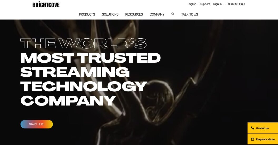 brightcove's homepage