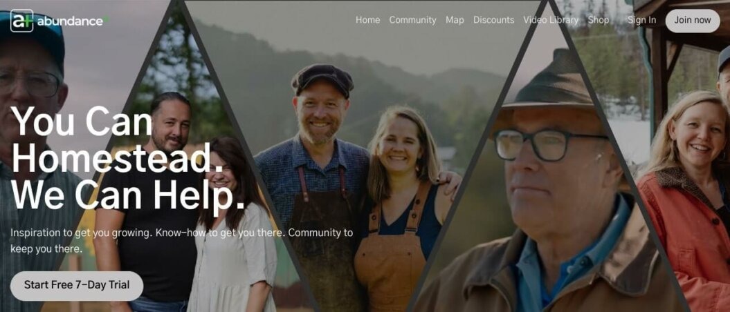 Abundance+ channel homepage 