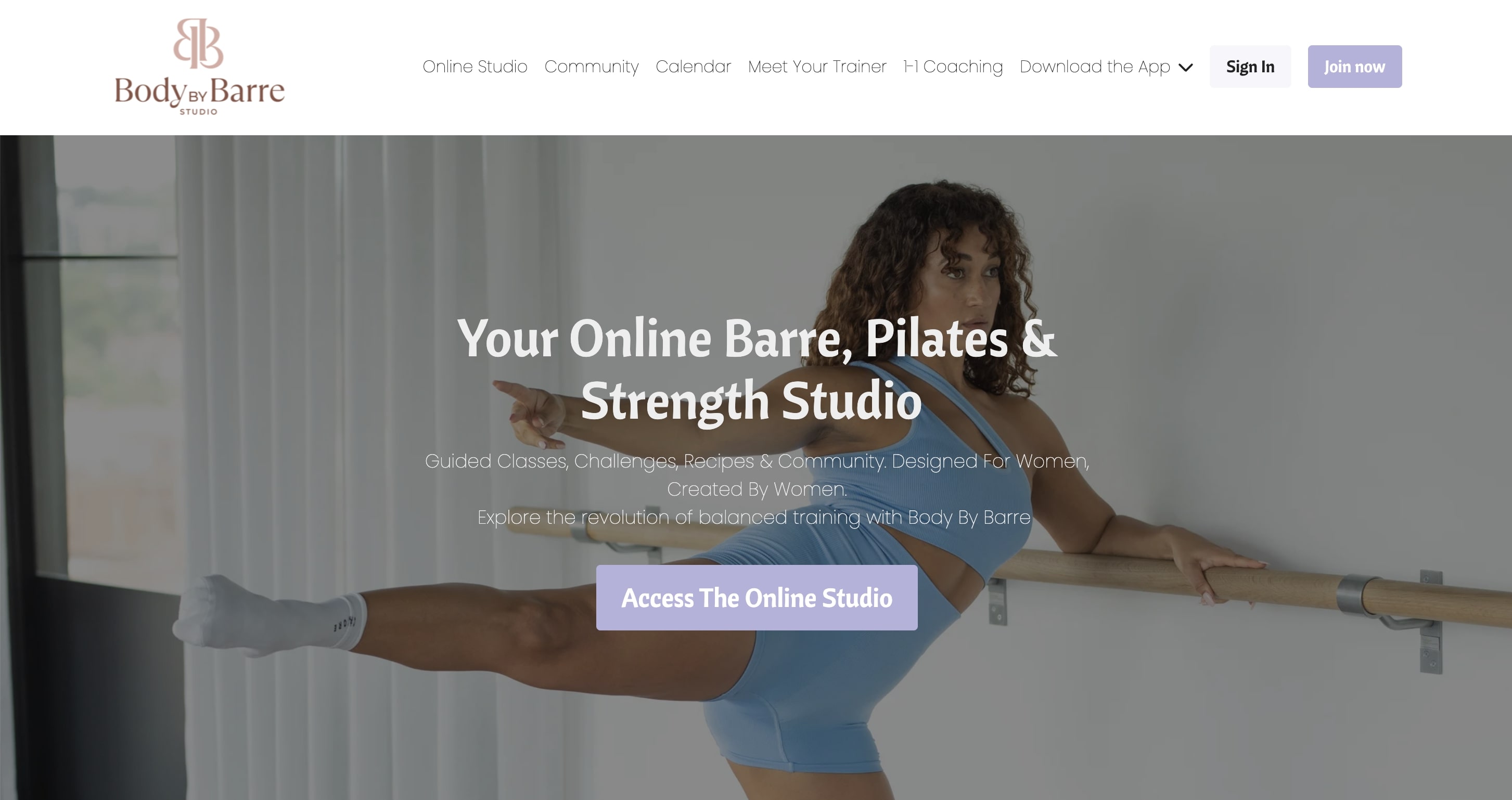 Body by Barre Homepage