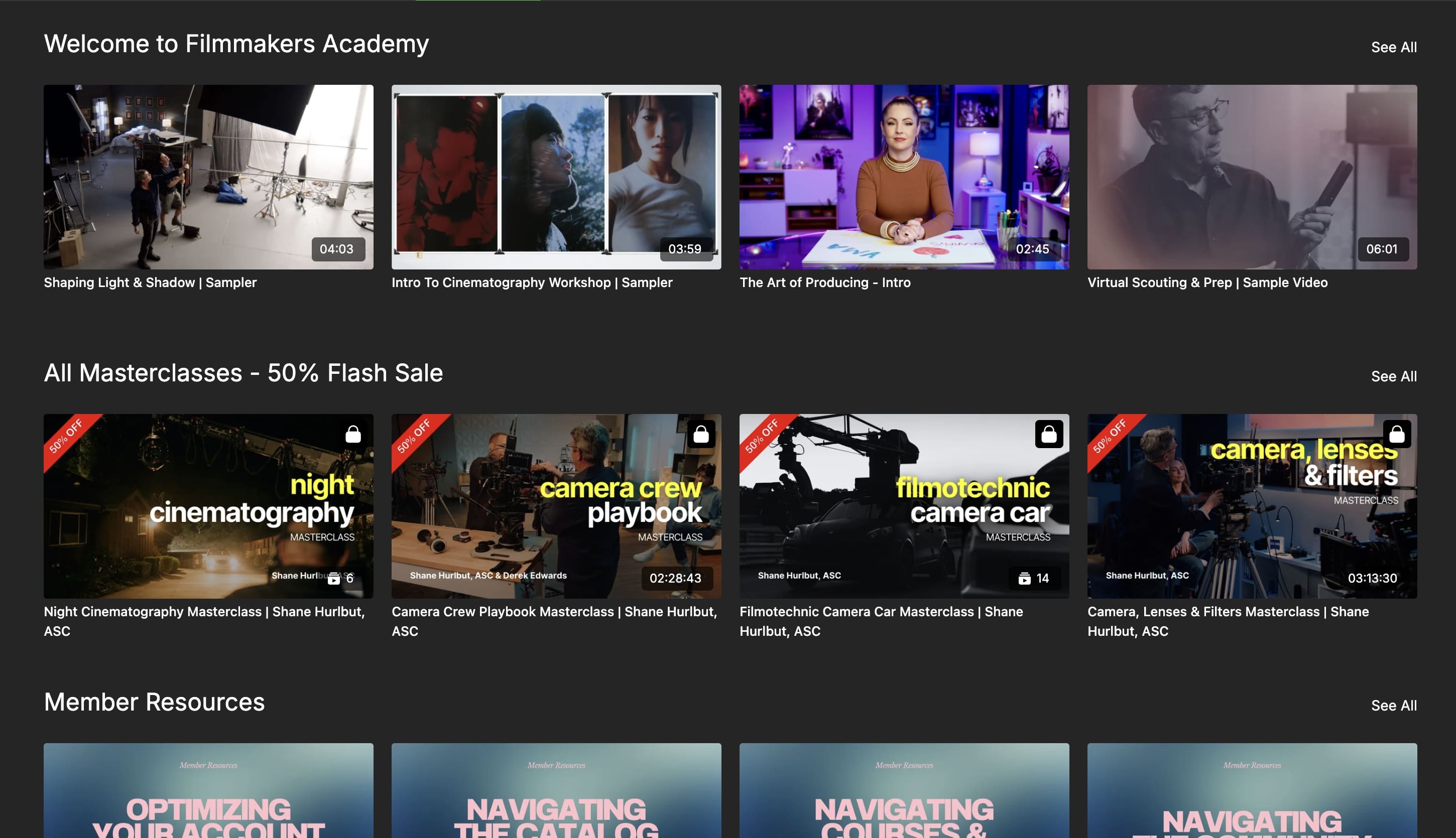 Filmmakers Academy Catalog