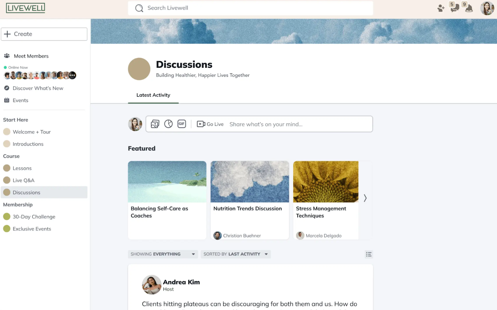 Mighty Networks community chat
