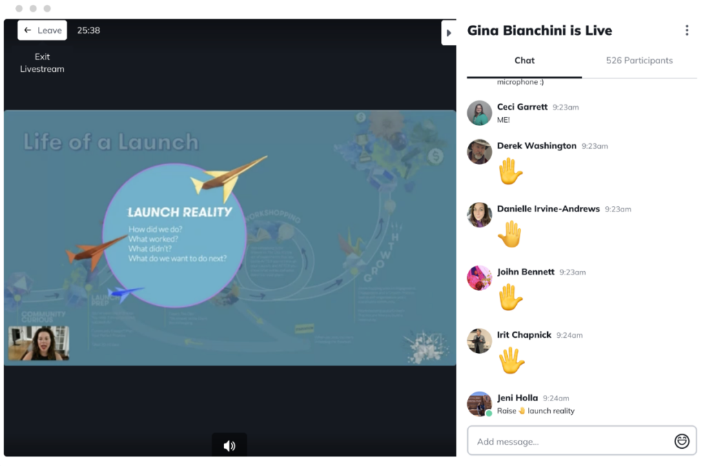 Mighty networks live learning tools