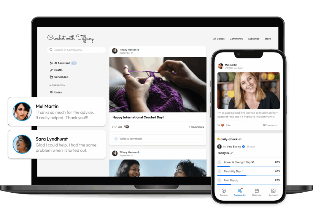 UScreen community features page