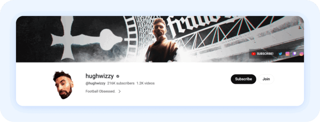 A screenshot of Hughwizzy's YouTube channel membership account.