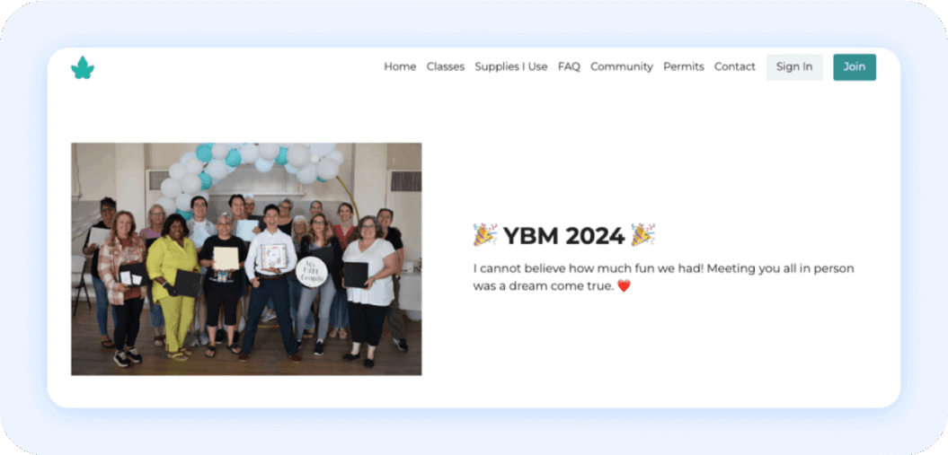 an image showing Your Book of Memories homepage