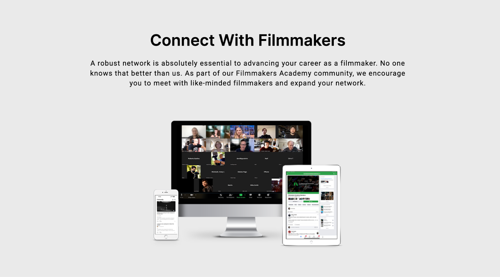 Filmmakers Academy connect banner