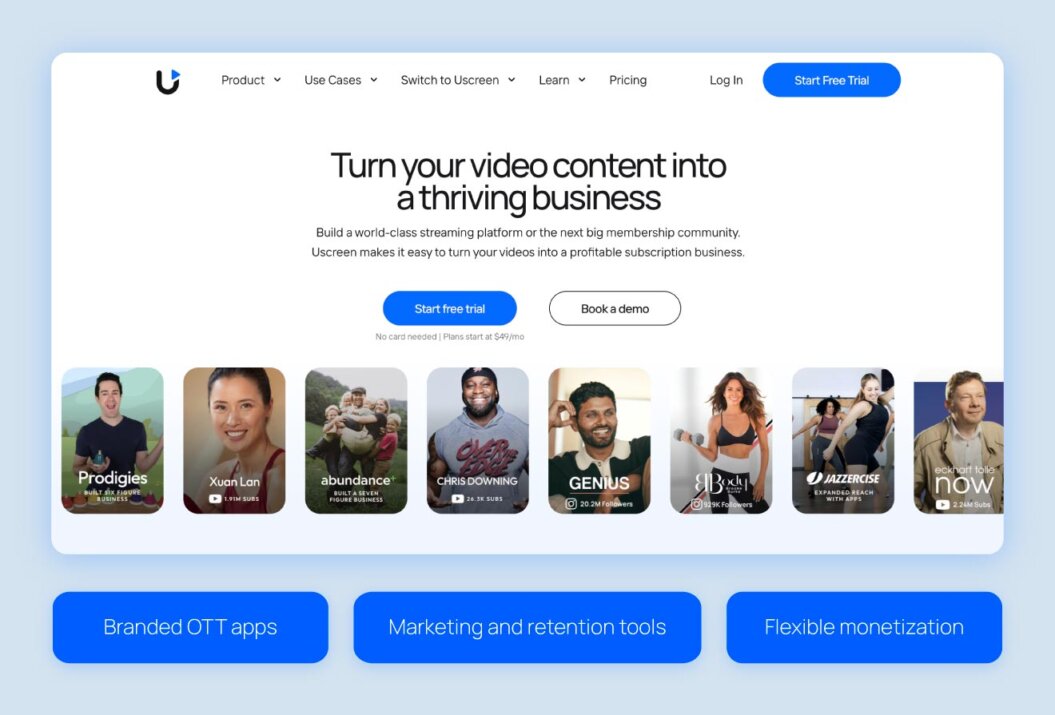 Uscreen: turn your video content into a thriving business.