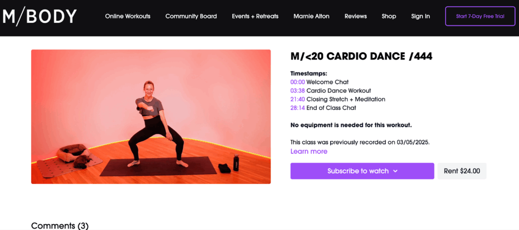 MBody Cardio dance details
