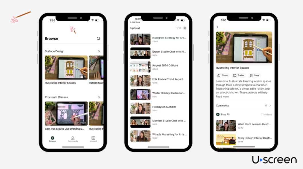 Studio membership Uscreen apps