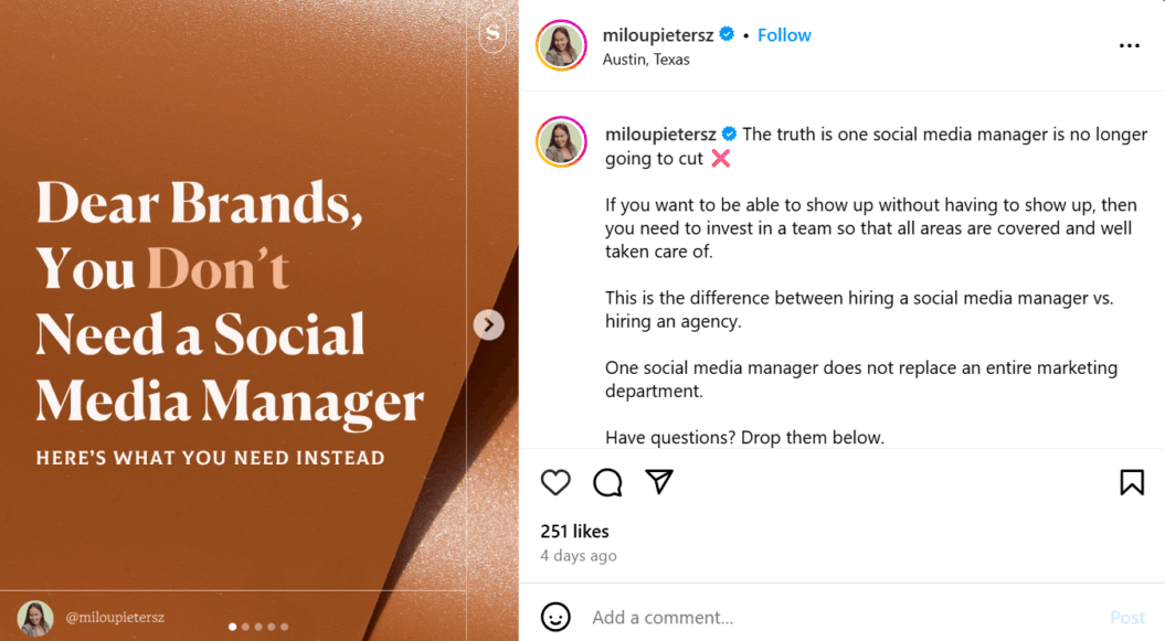 Milou Pietersz Social Media