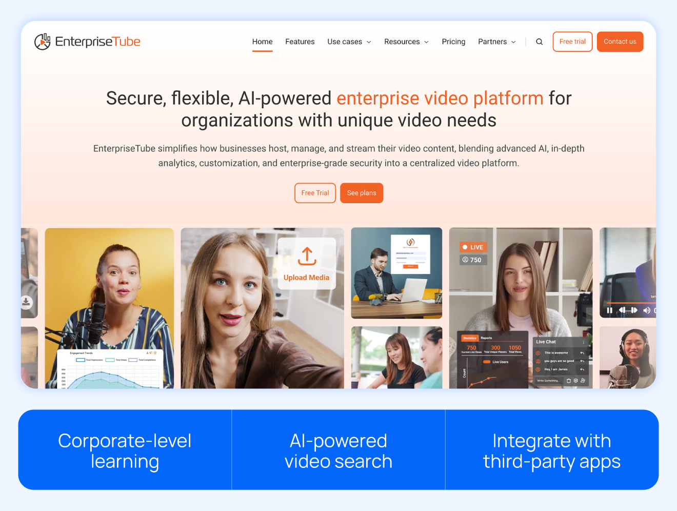 enterprisetube homescreen