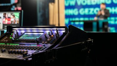 Video streaming setup for a live event.