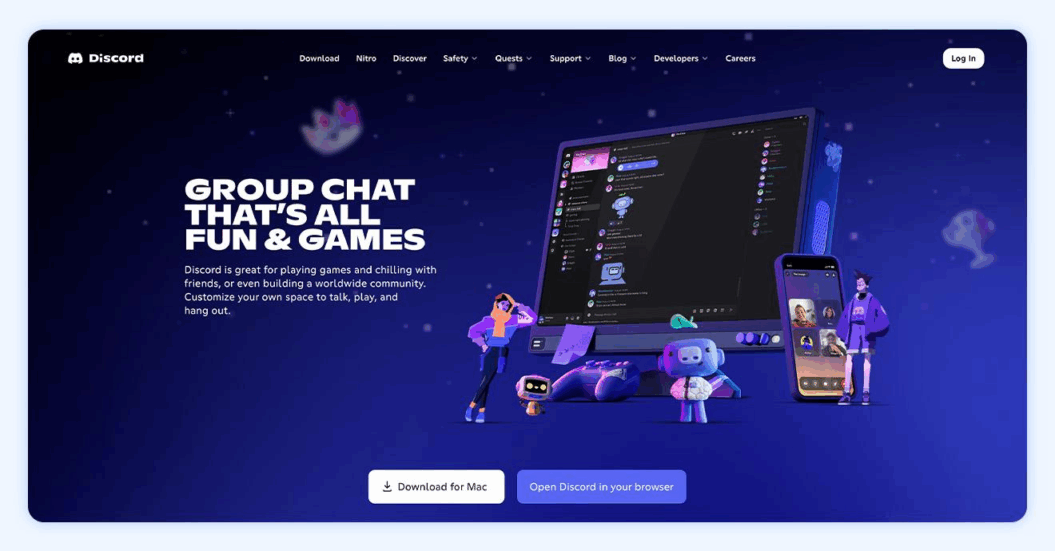 Discord website homepage