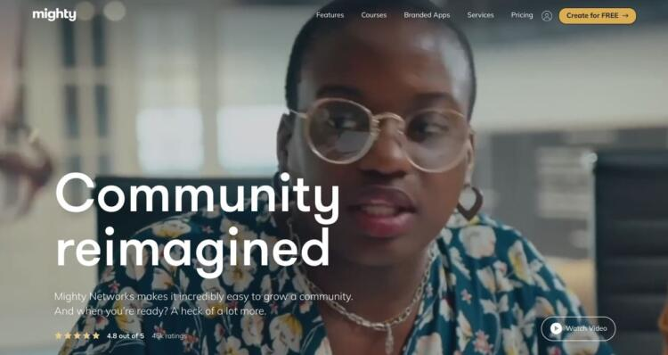 Mighty Networks website homepage