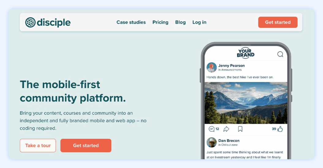 Disciple website homepage